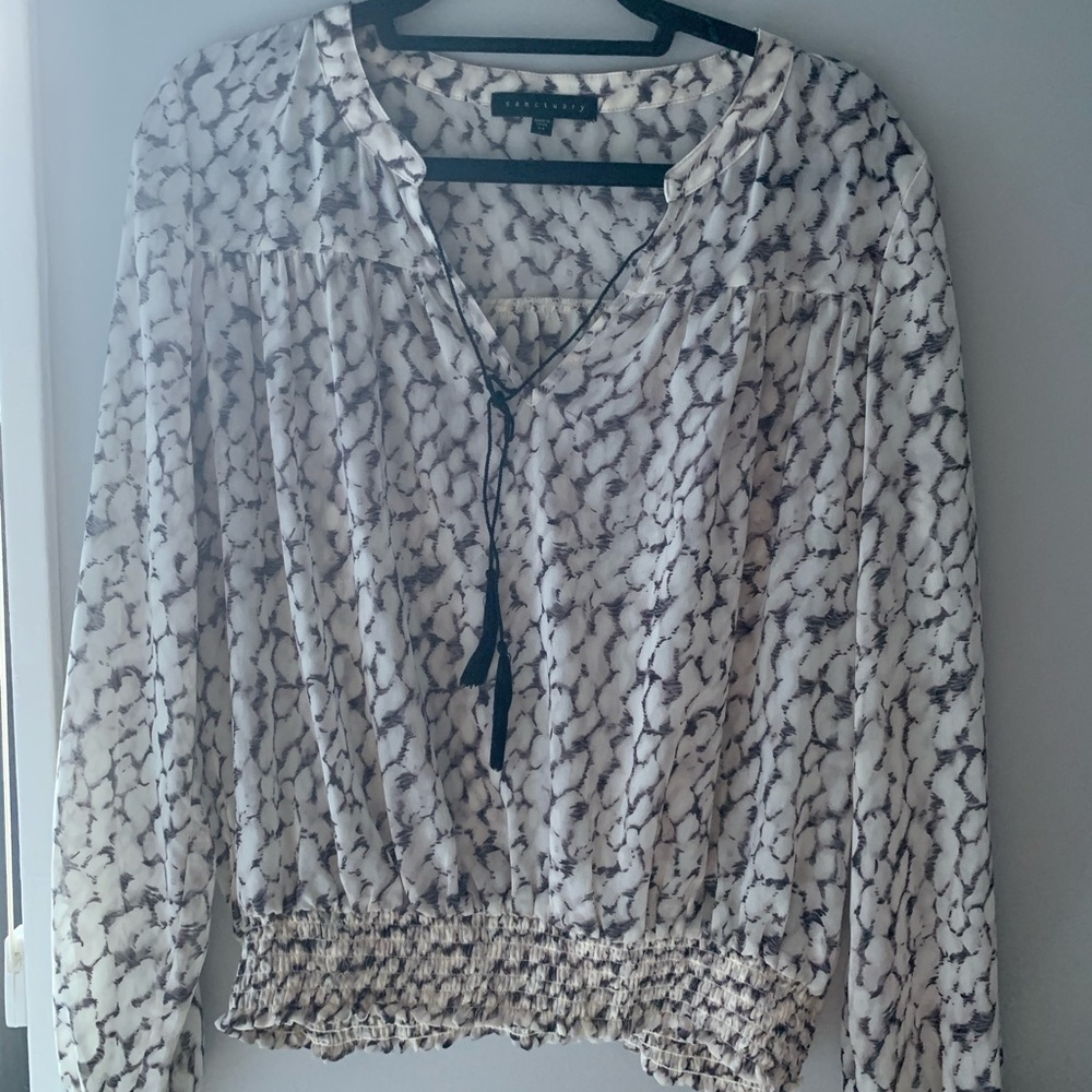 Sanctuary Cream & Grey Blouse
